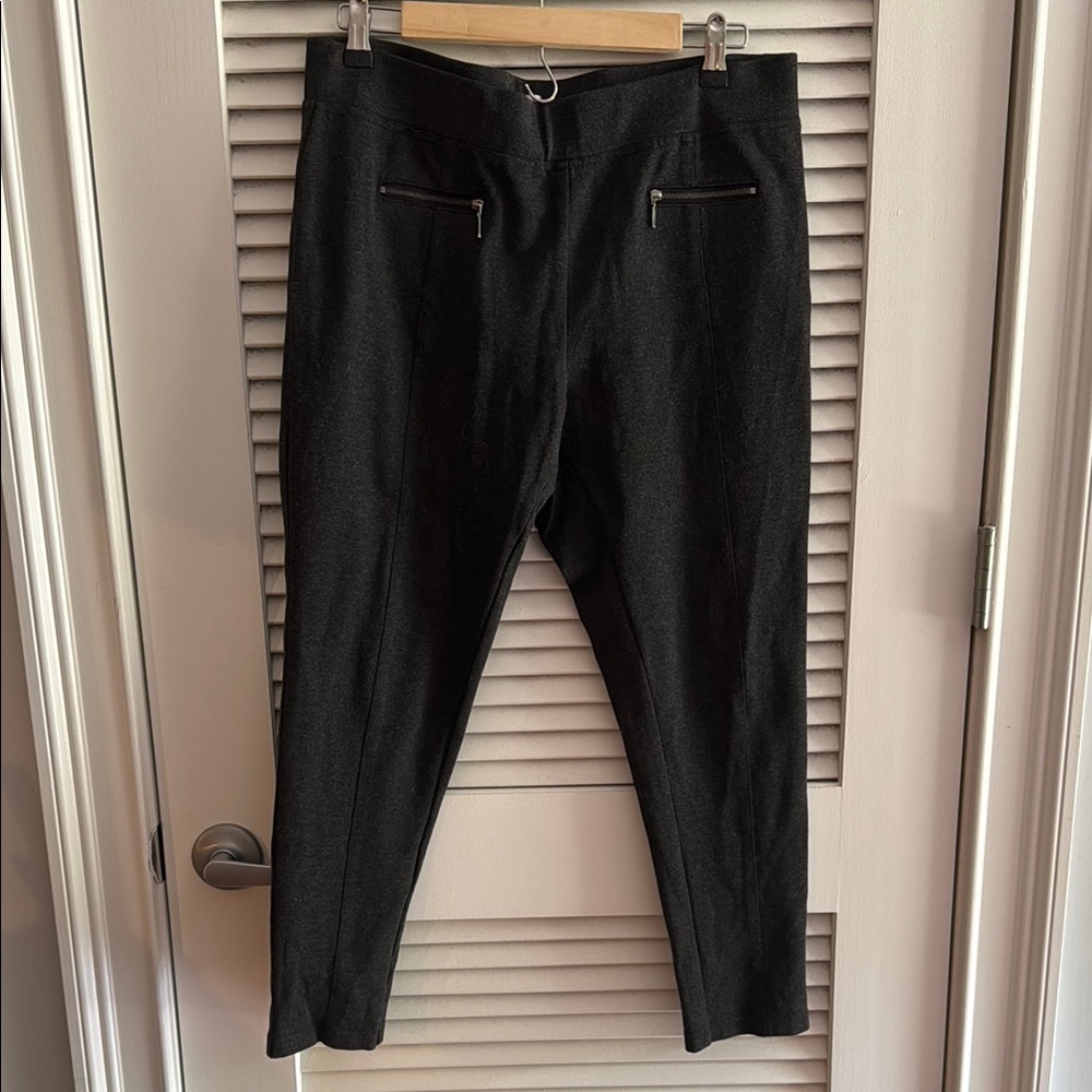 Matty M Charcoal Dress Pants with Tapered Fit and Elastic Waistband Size XL